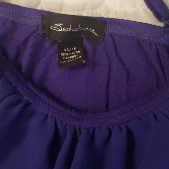 Seductions purple ruffles tank top - Picture 3 of 4